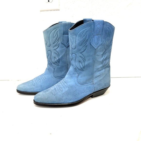 Nicole Other - Nicole Light Blue leather Western Boots 9